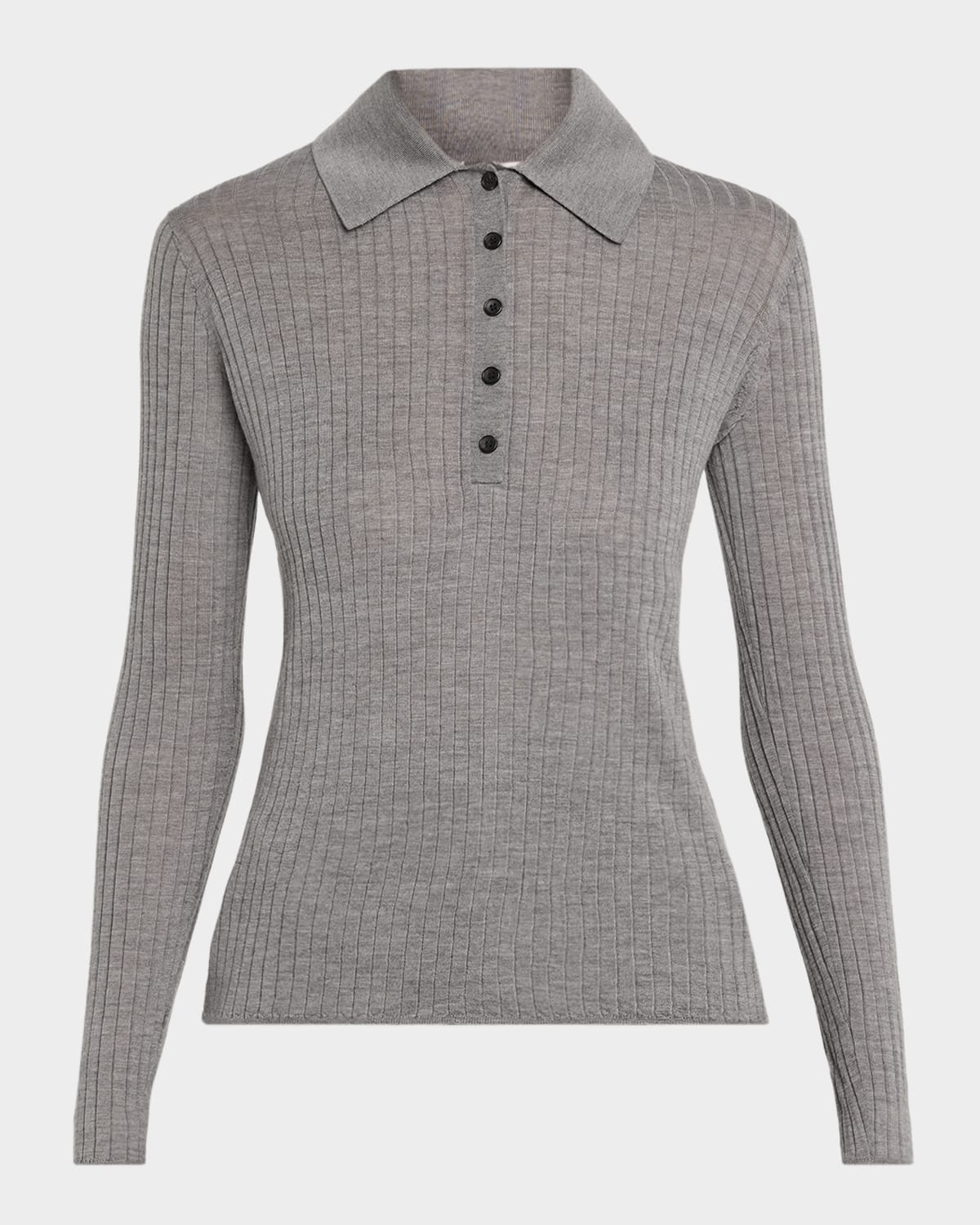 A.l.c Alex Long-sleeve Ribbed Wool Top In Gray