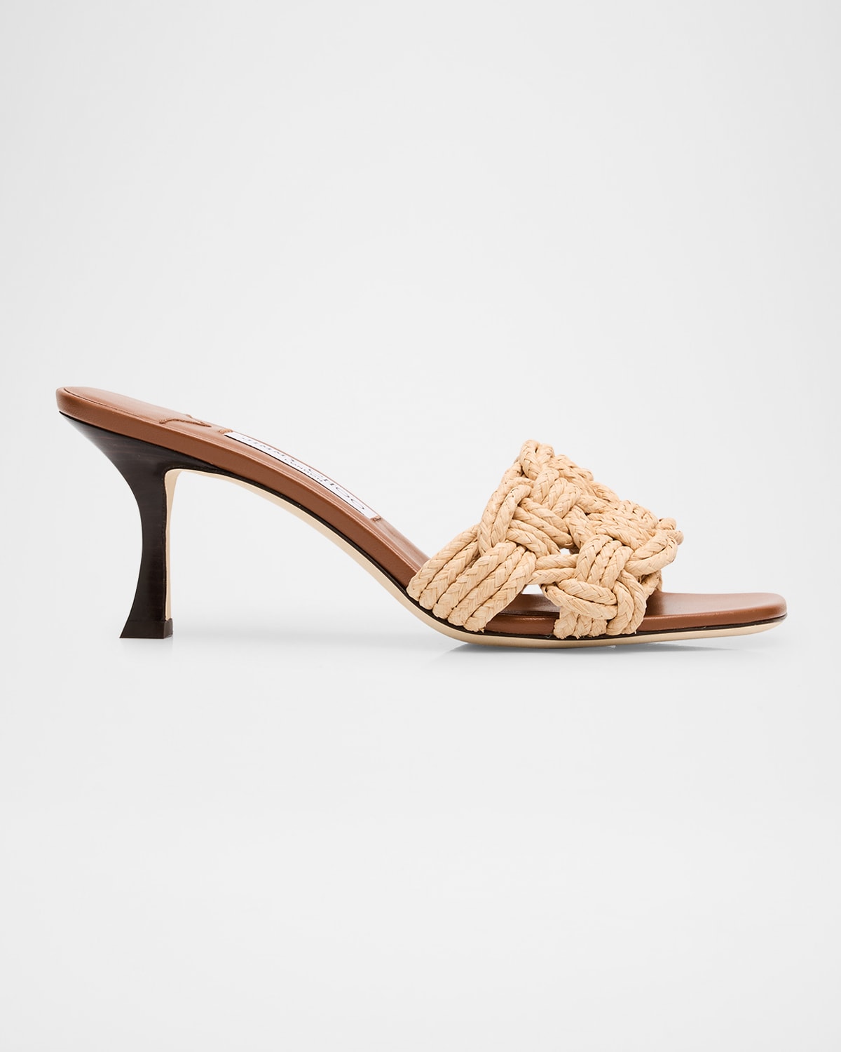 Jimmy Choo Chara 70 Raffia Heeled Mules In Gold