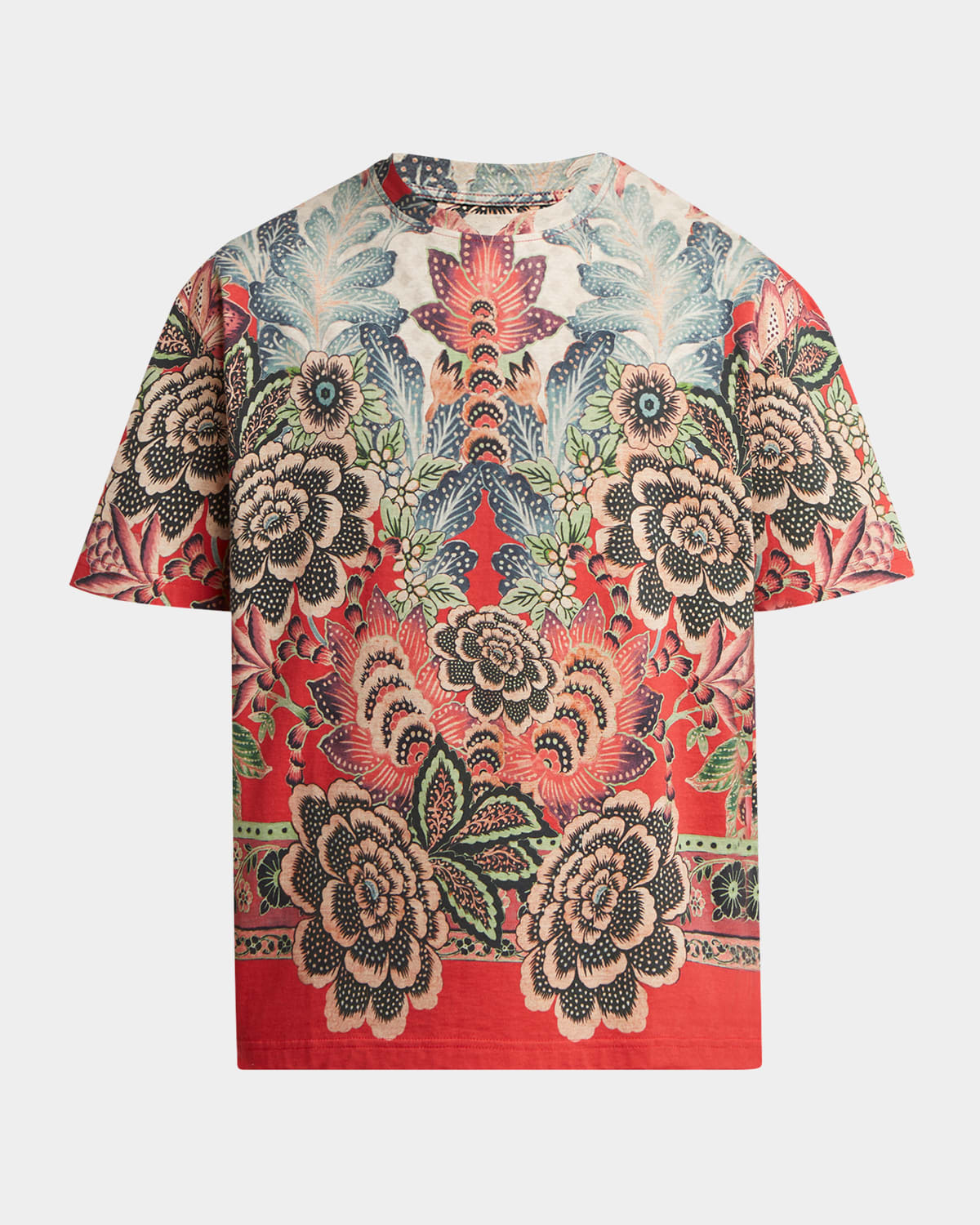 Men's Abstract Floral Crewneck T-Shirt