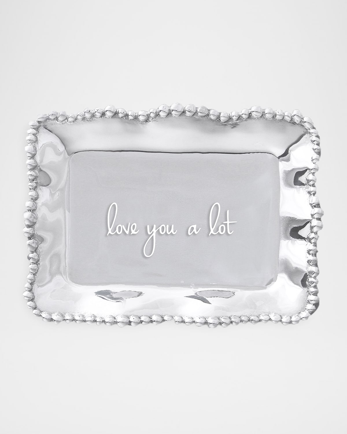 Beatriz Ball Giftables Organic Pearl Rectangular Engraved Tray - Love You A Lot In Silver