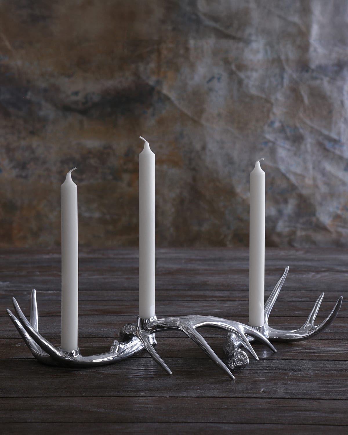 Beatriz Ball Western Antler Candlestick, Set Of 3 In Metallic