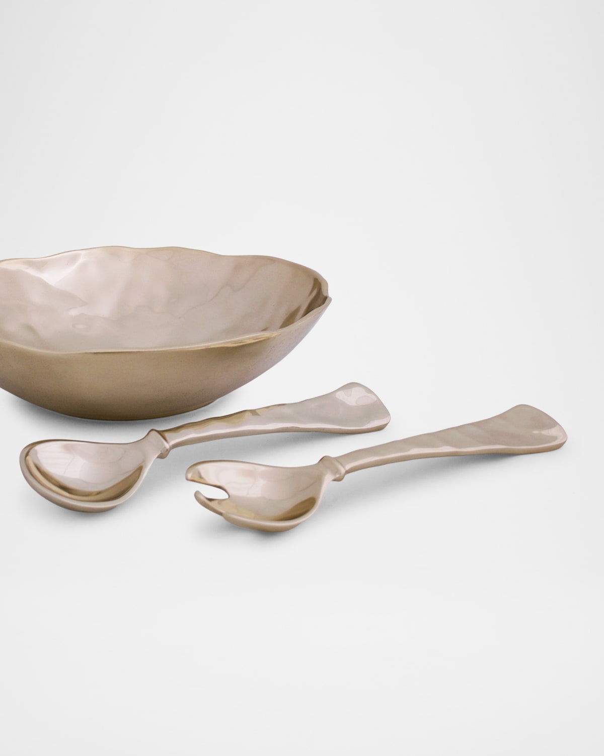Beatriz Ball Sierra Modern Large Salad Servers In Neutral