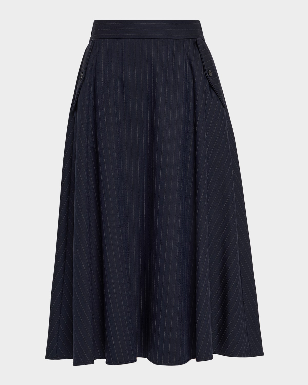 Golden Goose Voluminous Midi Skirt With Circular Silhouette In Blue