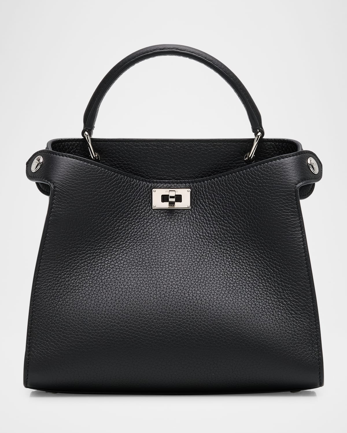 Michino Paris Lutece Mini Grained Leather Top-handle Bag In Black