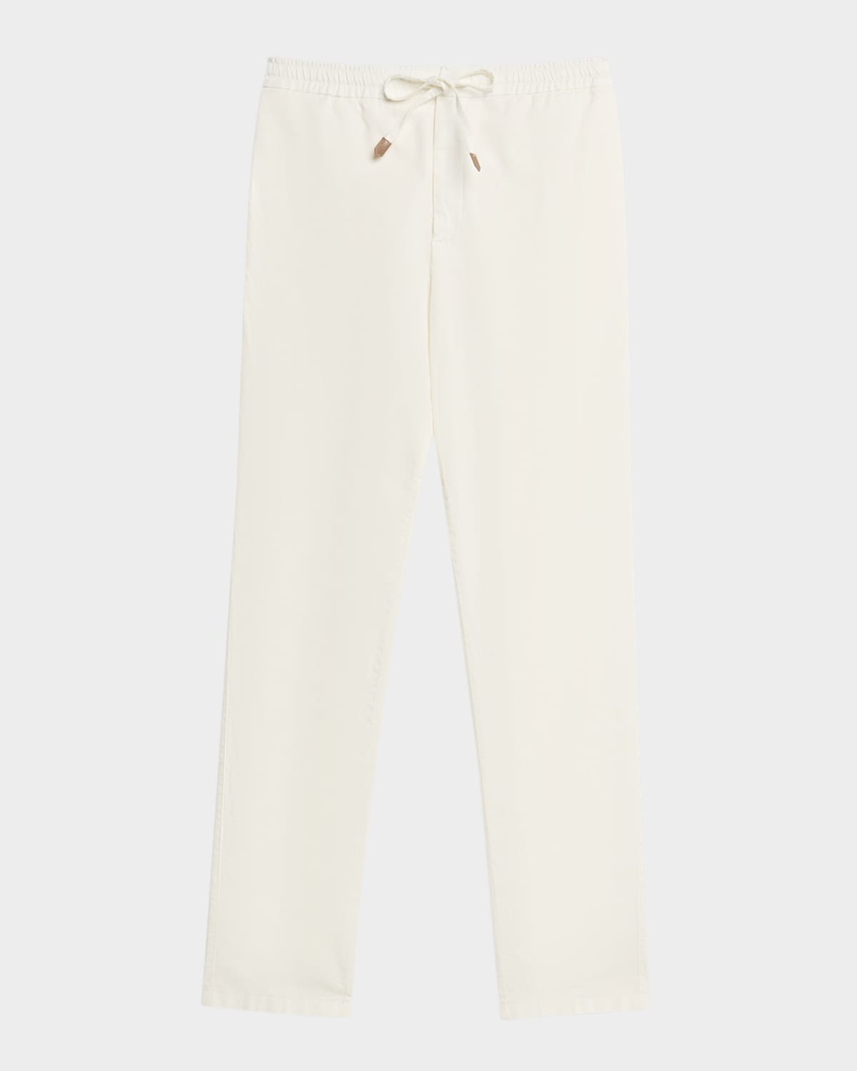 Canali Men's Cotton-stretch Straight Fit Drawstring Pants In Neutral