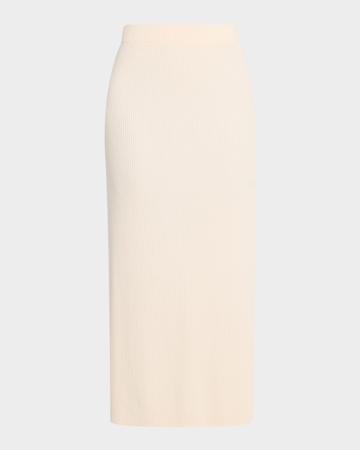Vince Ribbed-knit Cotton-blend Midi Skirt In White