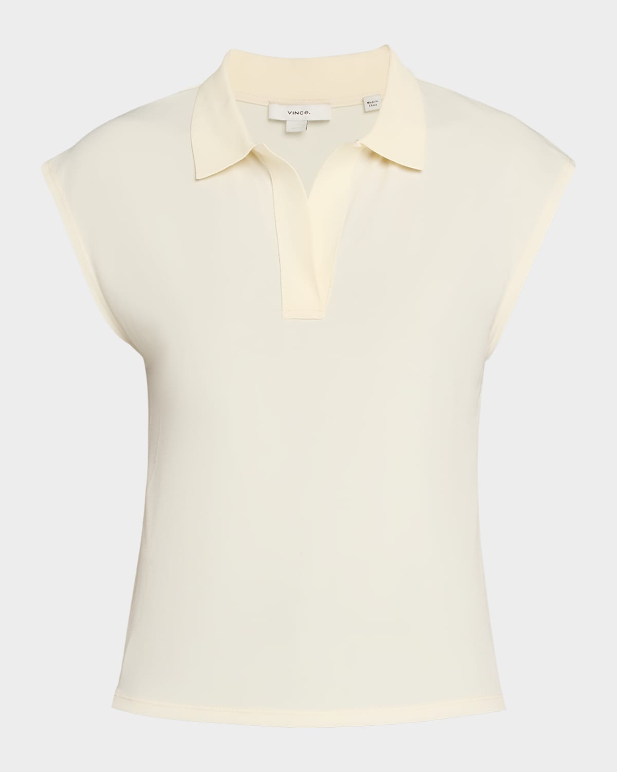 Vince Sleeveless Polo Shirt In White