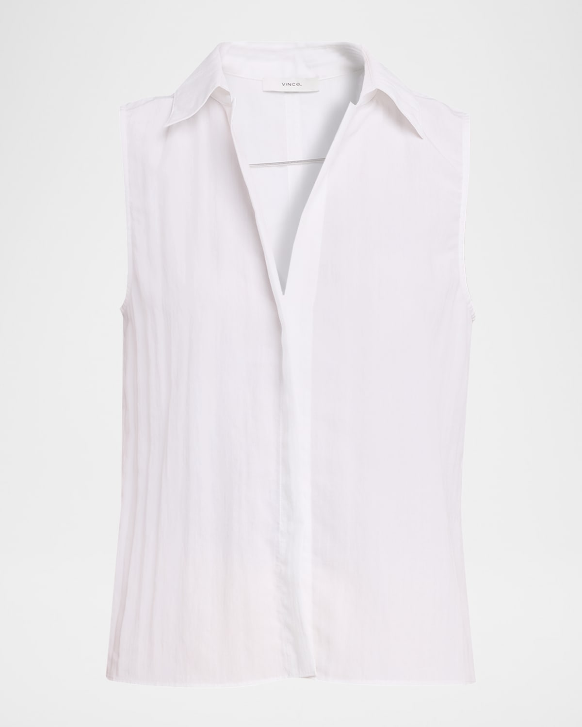 Vince Sleeveless Boxy Button-front Shirt In Neutral