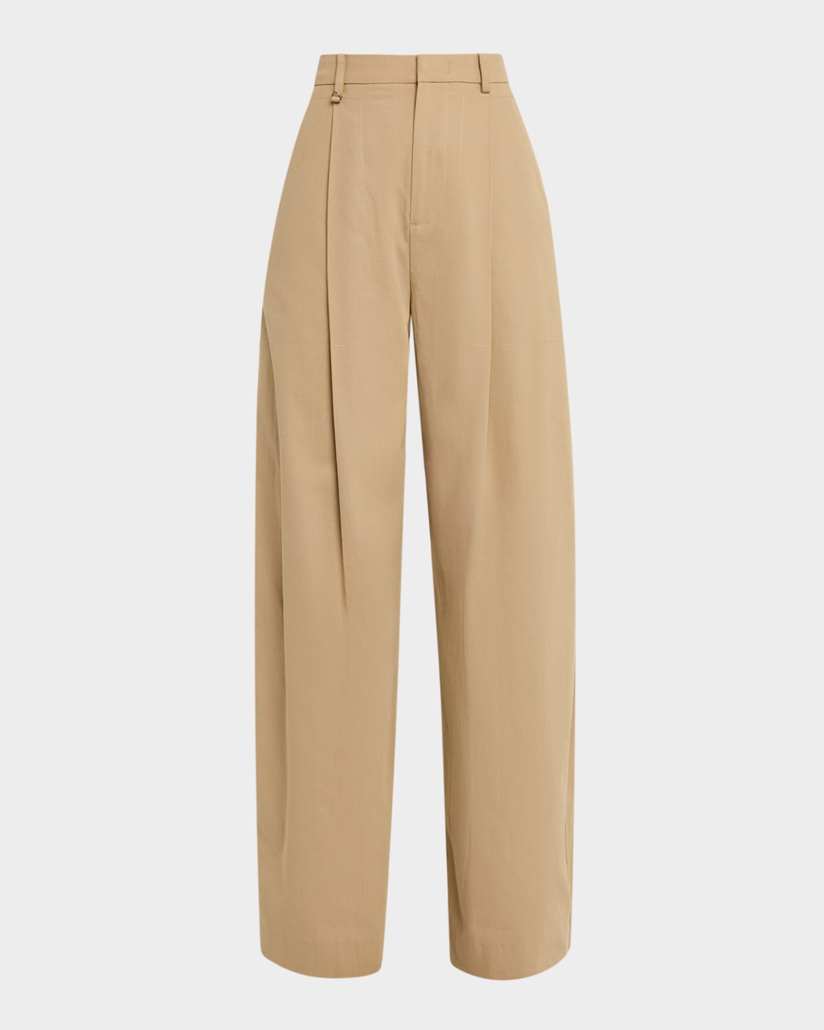 Vince Mid-rise Pleated Trousers In Brown