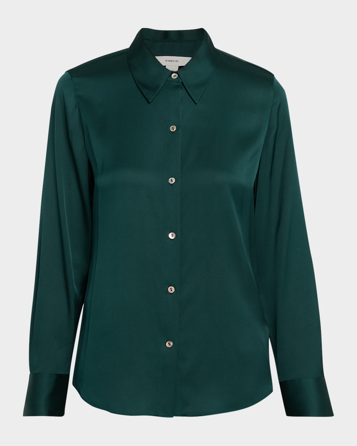 Vince Classic Slim-fit Shirt In Green