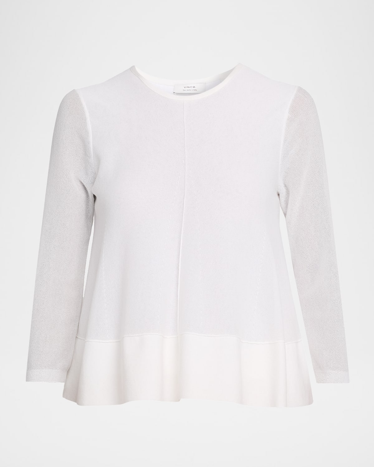 Vince A-line Three-quarter Sleeve Top In White
