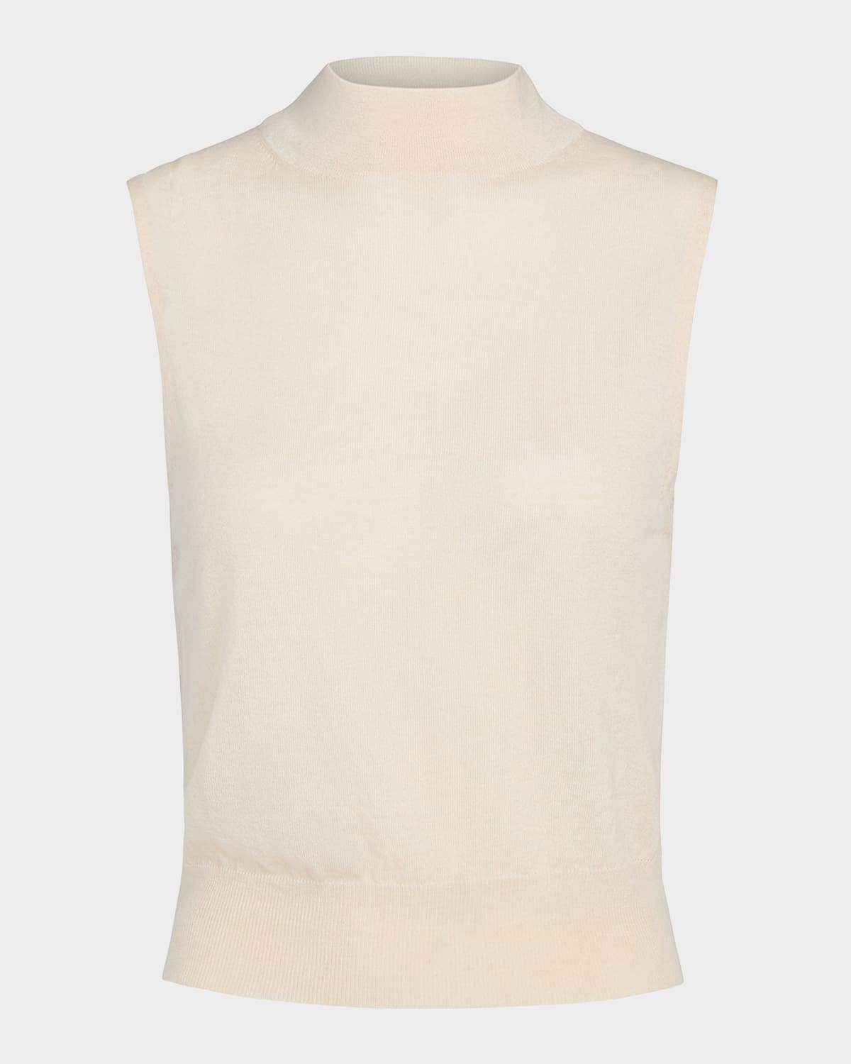 Vince Sleeveless Mock-neck Top In Neutral
