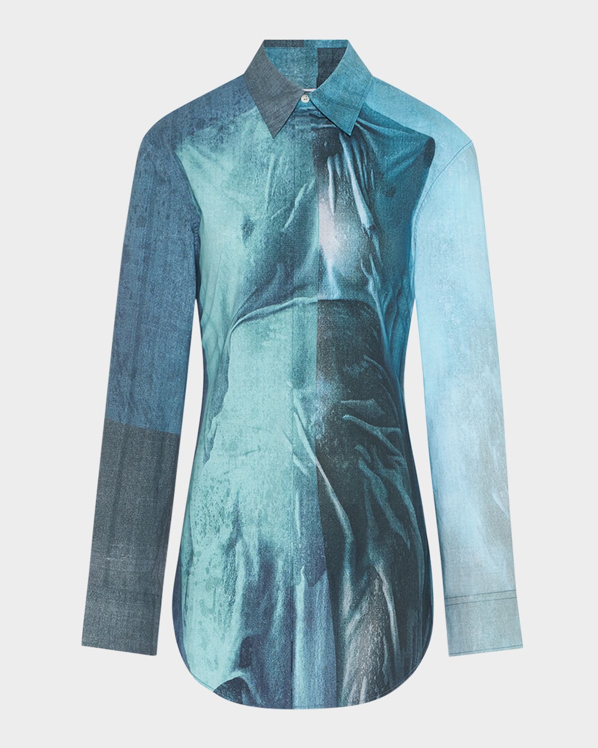Water-Printed Button-Down Shirt