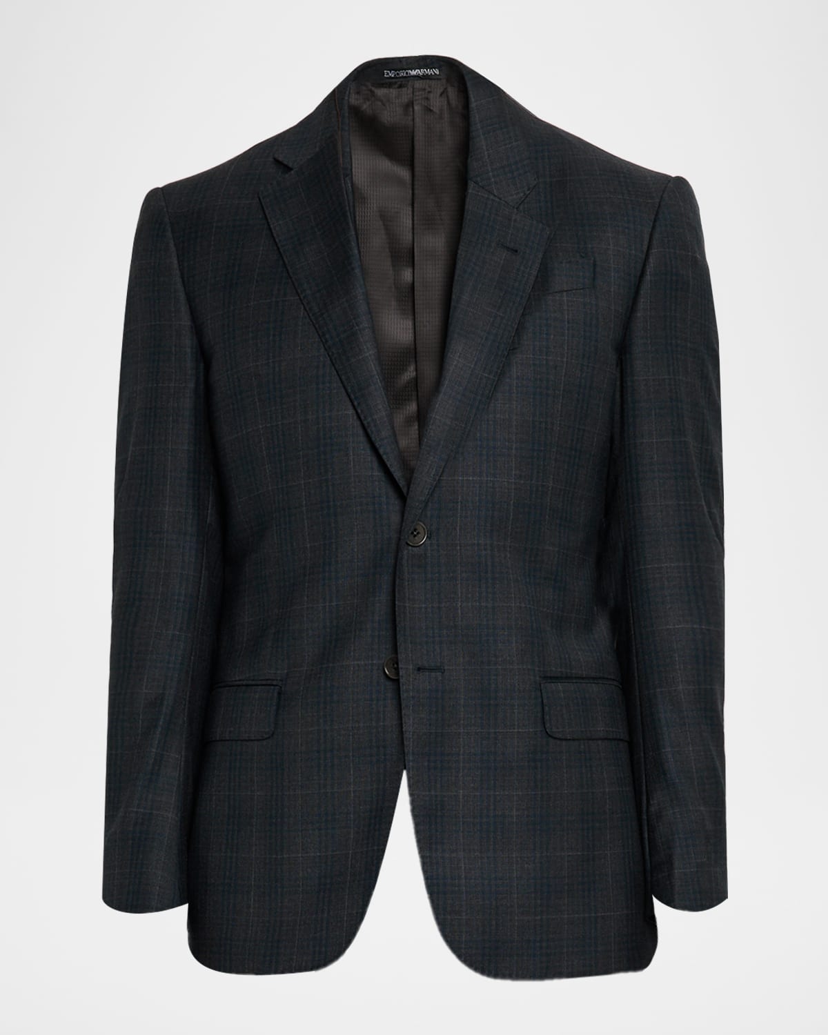 Emporio Armani Men's Wool Super 130s Plaid G Line Suit In Black