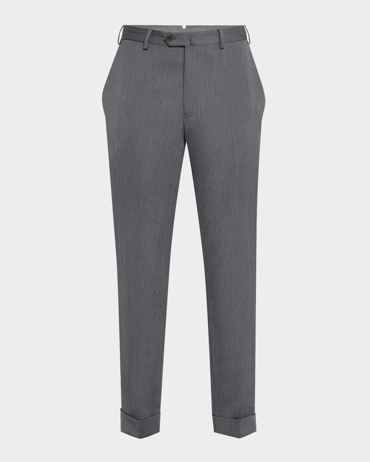 Emporio Armani Men's Wool Tonal Stripe Trousers