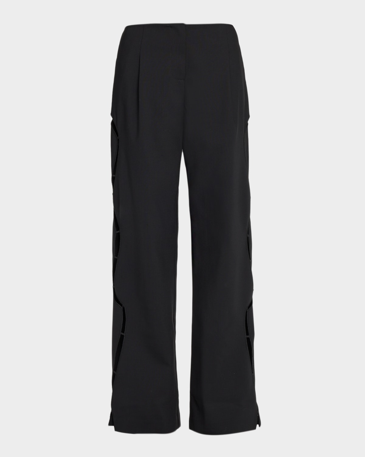 Christopher Esber Bitten Cutout Wide-leg Tailored Trousers In Black