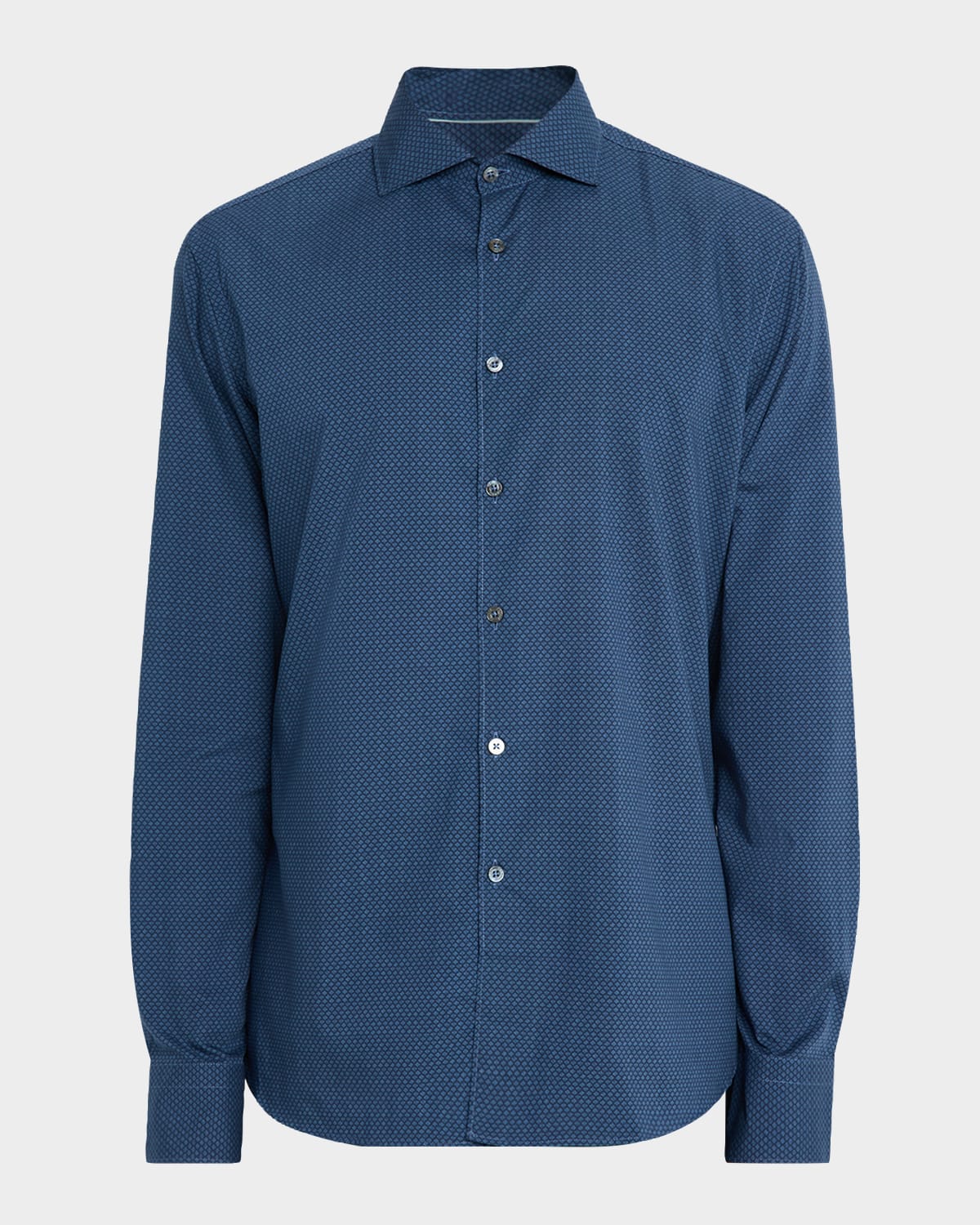 Canali Men's Neat Geometric Cotton And Lyocell Sport Shirt In Animal Print