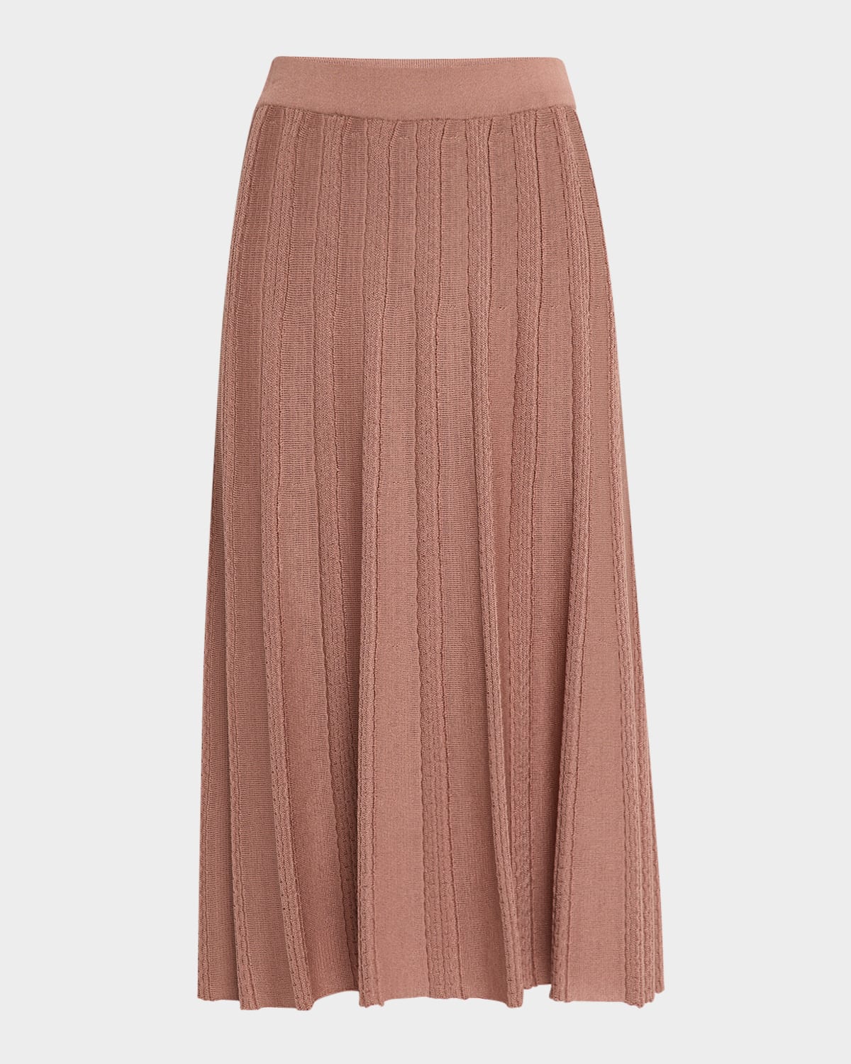 A-Line Textured Knit Midi Skirt