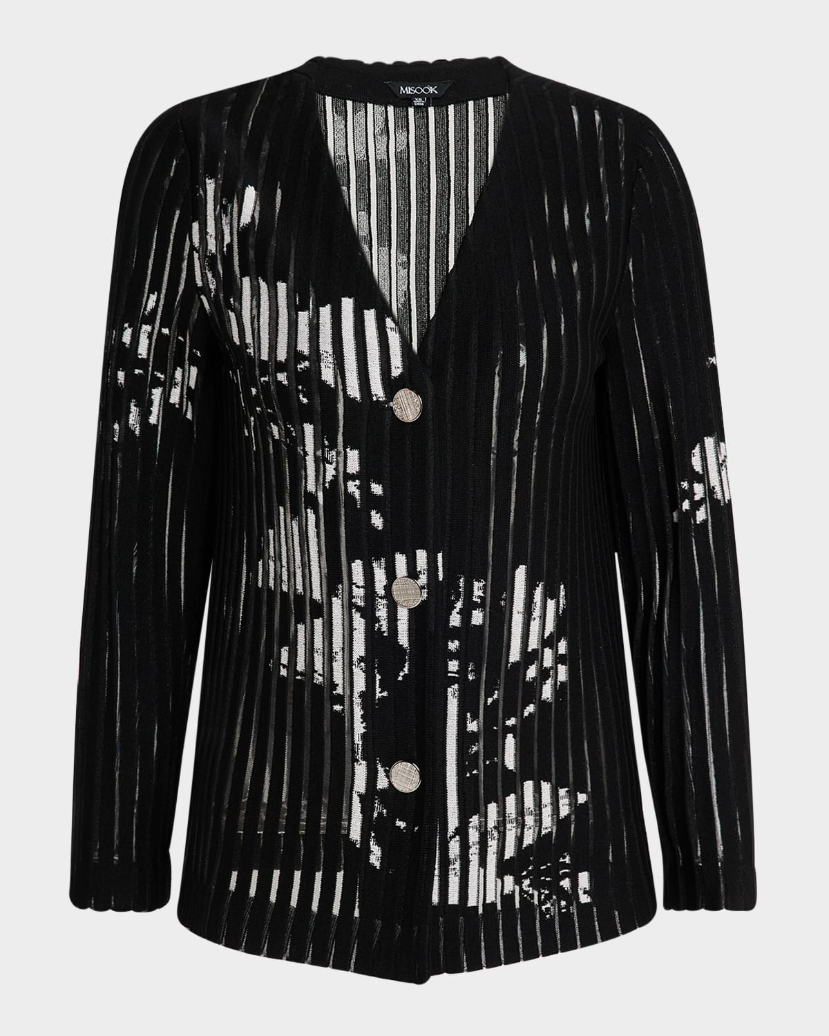 Relaxed Sheer Striped Soft Knit Jacket
