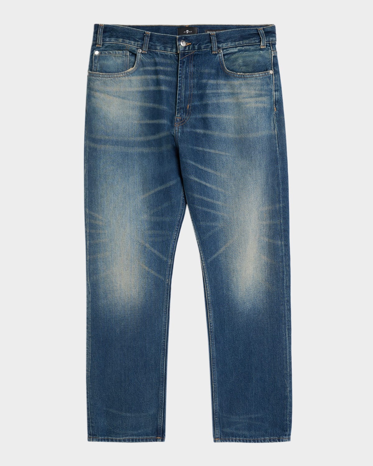 7 For All Mankind Men's Modern Straight-leg Jeans In Blue