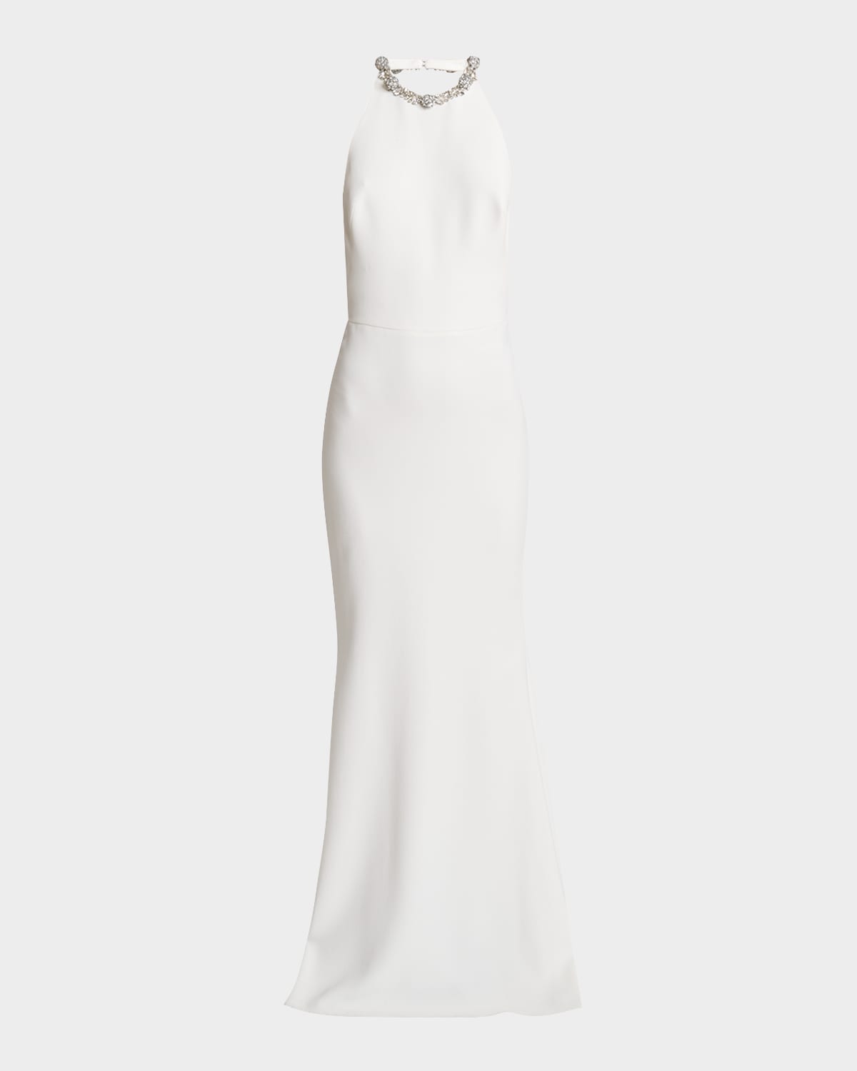 Givenchy Crystal Halter Backless Gown In White
