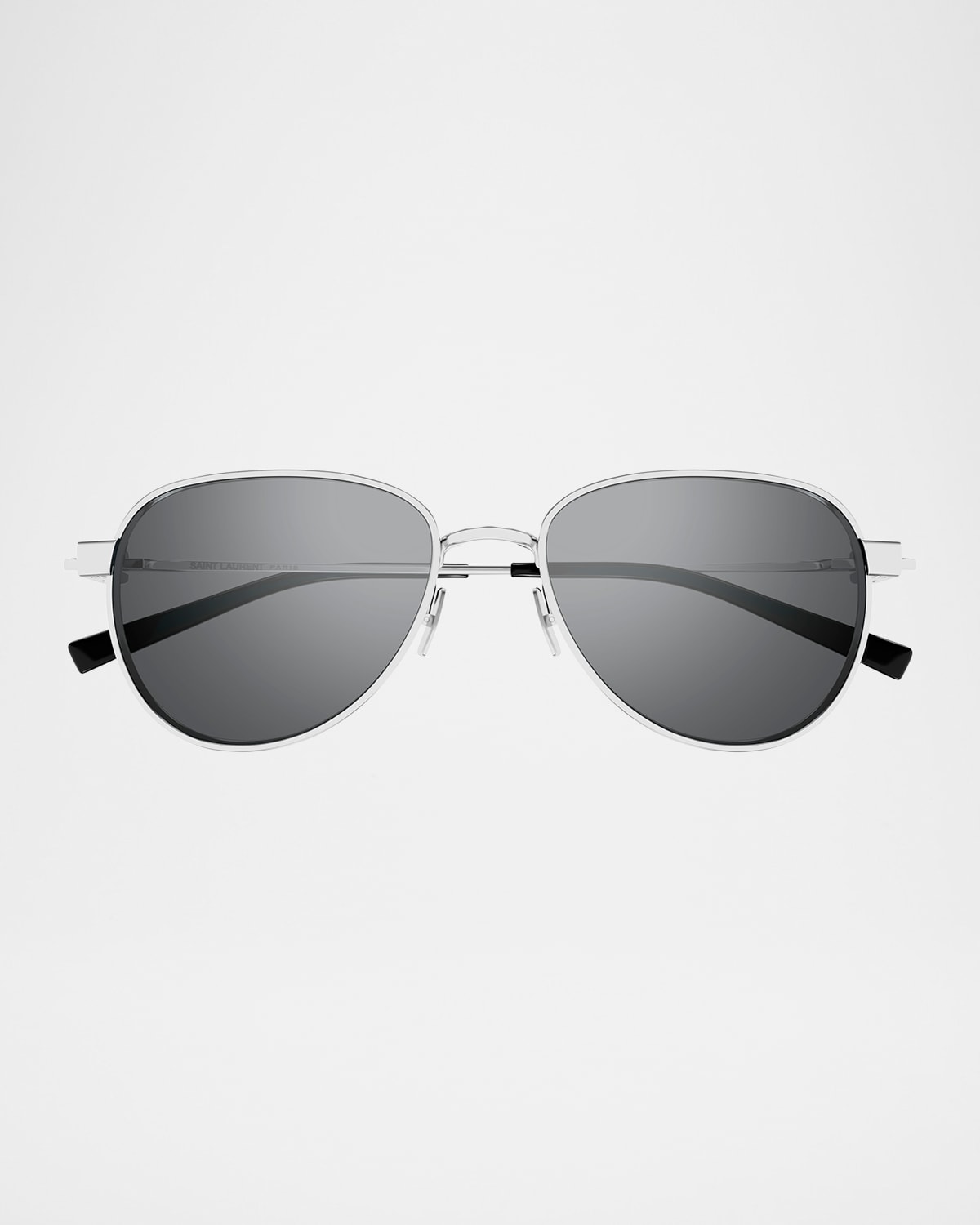 Saint Laurent Men's Sl 772 Metal Aviator Sunglasses In Silver