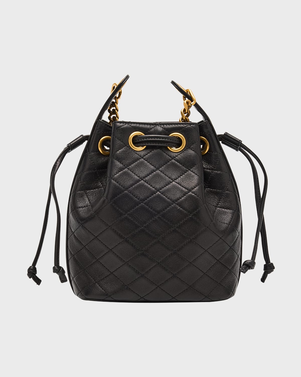 Cassandra Small YSL Bucket Bag in Quilted Leather
