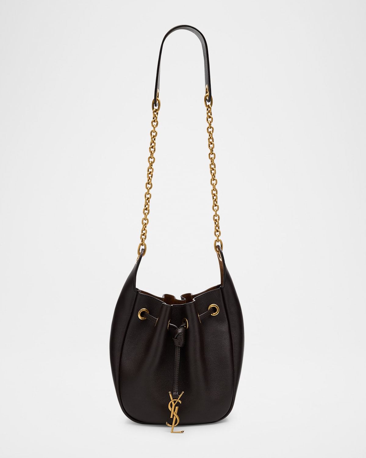 Saint Laurent Cassandre Ysl Bucket Bag In Leather