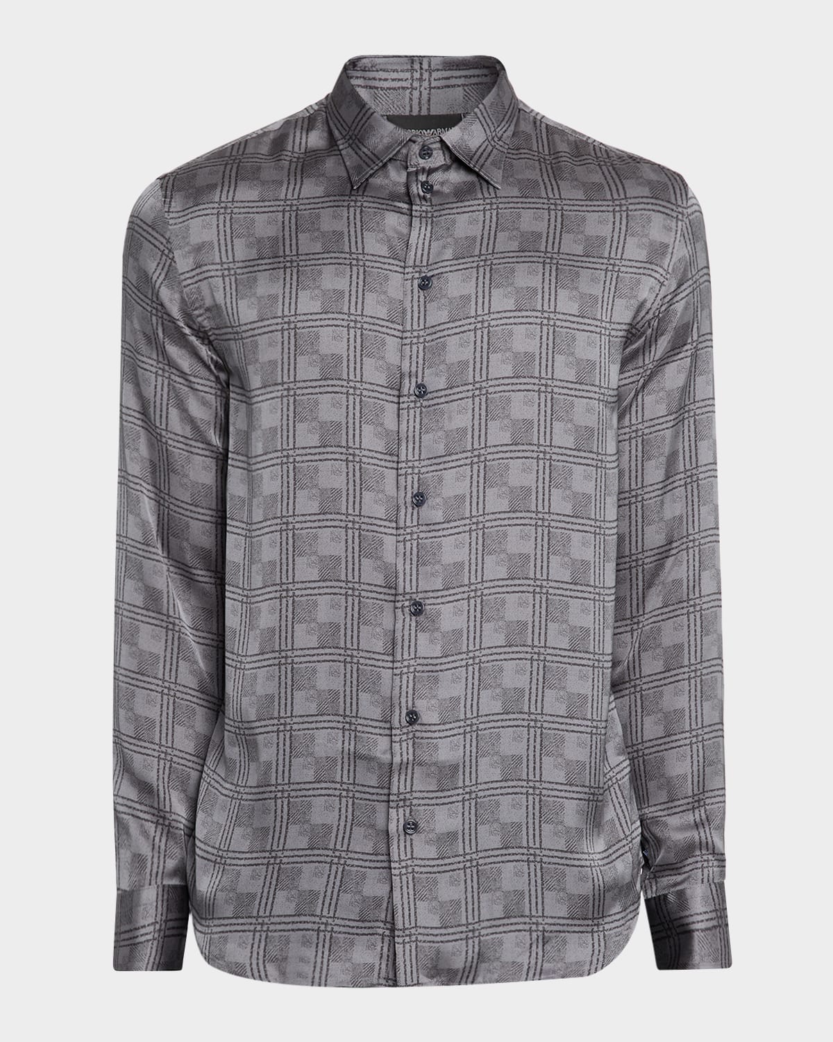 Emporio Armani Men's Modern-Fit  Check Jacquard Sport Shirt