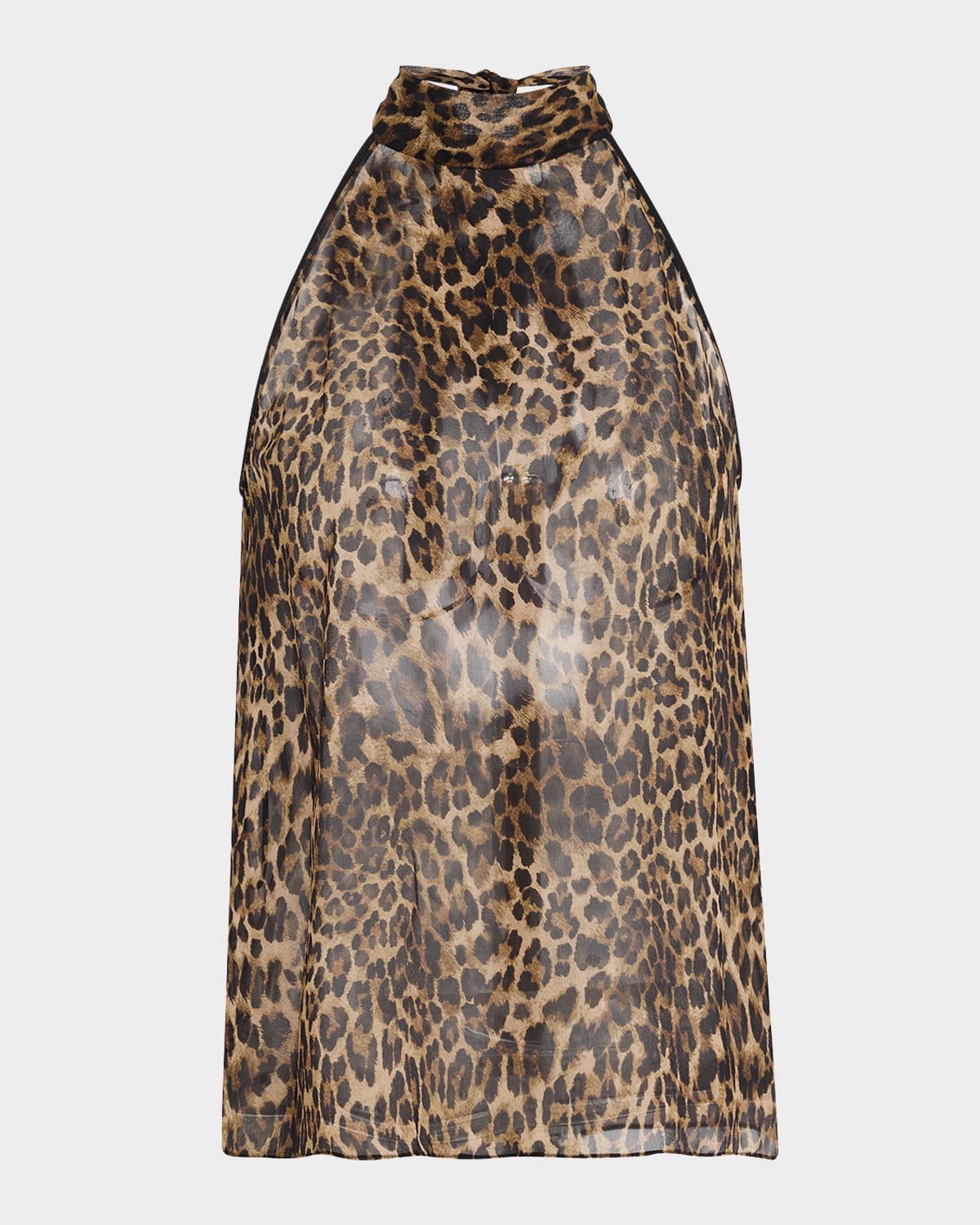 Nili Lotan Alla Vintage Leopard Print Halter Top In Multi