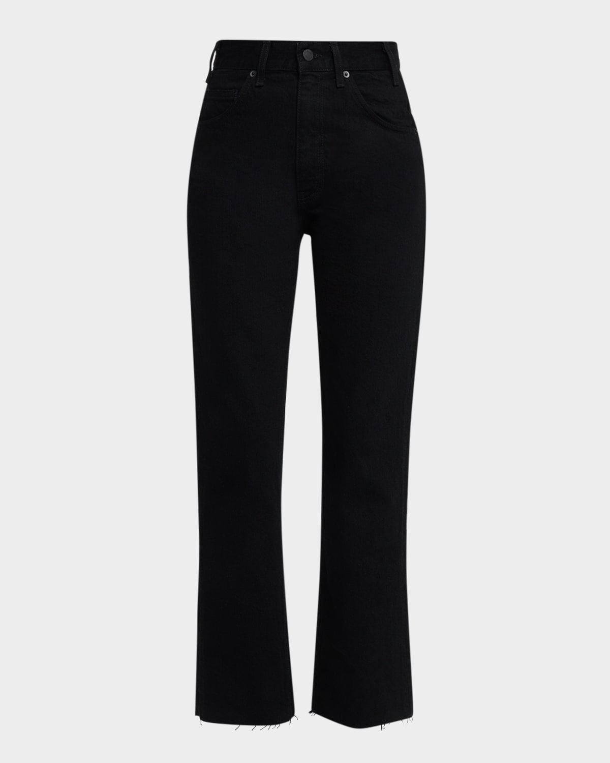 Nili Lotan Calla Straight-leg Ankle Jeans In Black