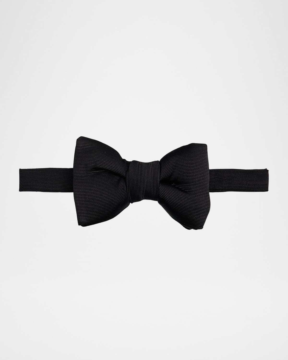 Tom Ford Adjustable Silk Bow Tie With Textured Fabric In Black
