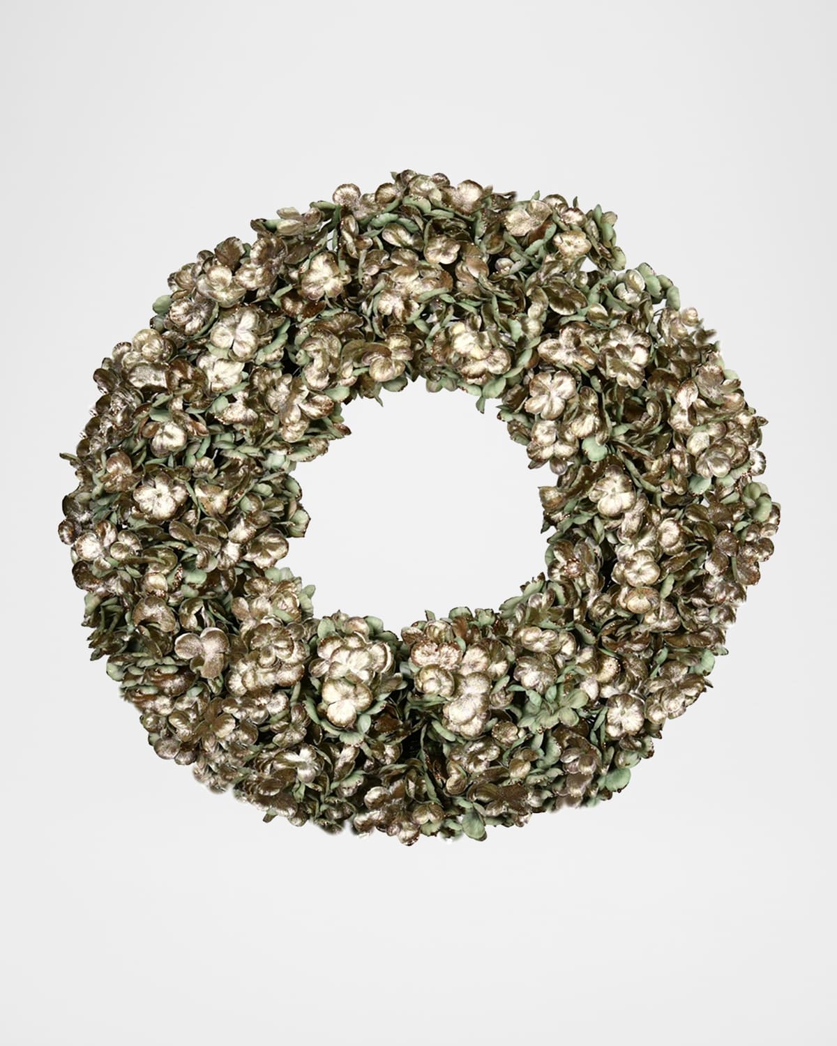 Winward Home Glitter Hydrangea 24" Wreath In Green