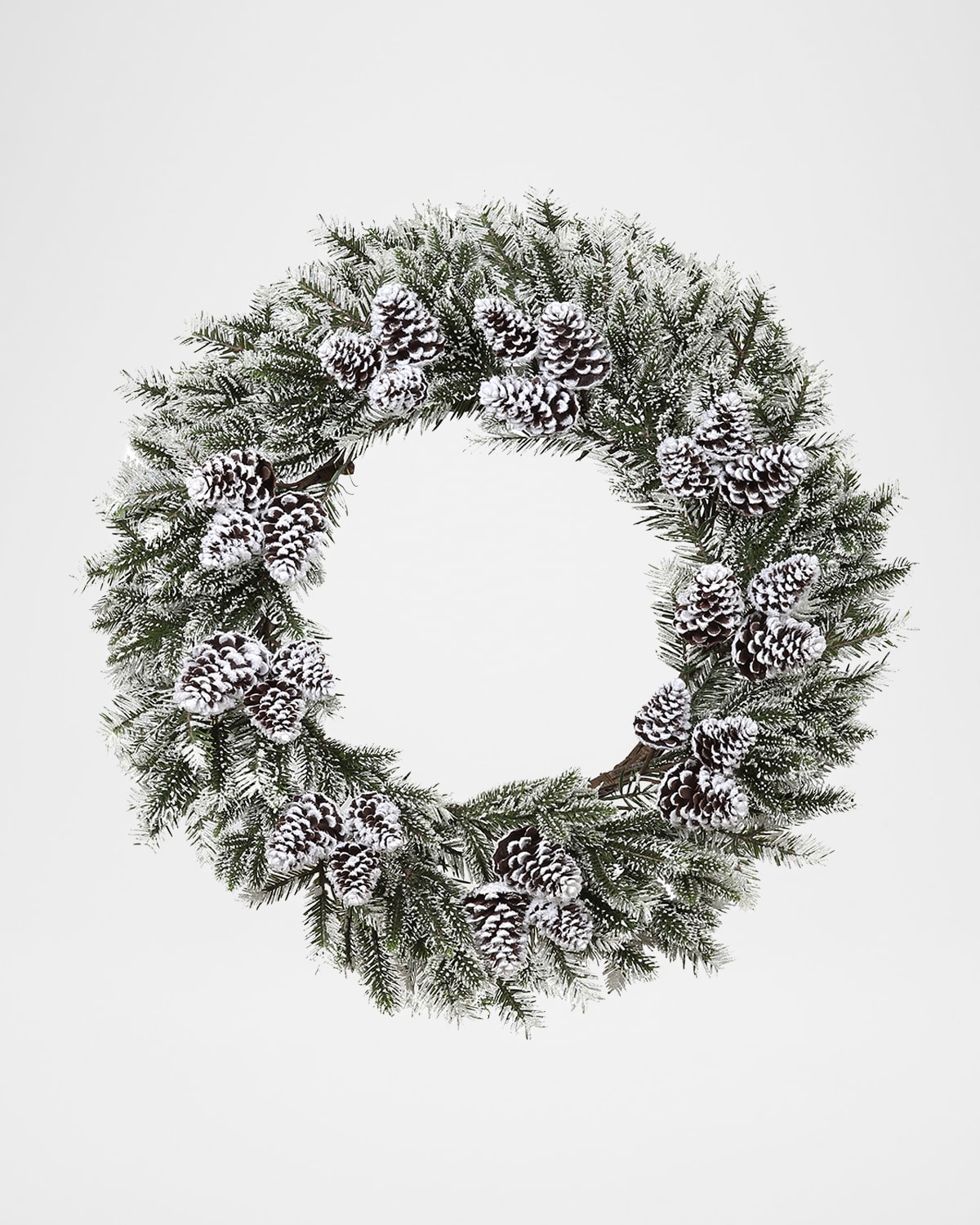 Winward Home Snow Pine & Pinecone 30" Wreath In Green
