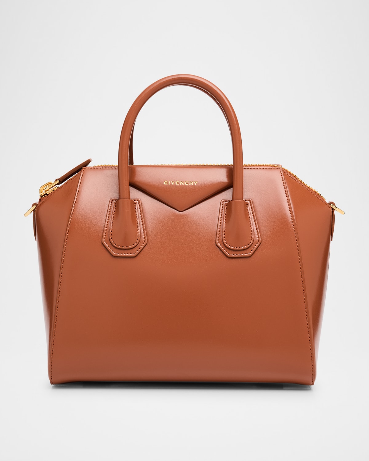 Givenchy Antigona Small Top-handle Bag In Box Leather In Brown