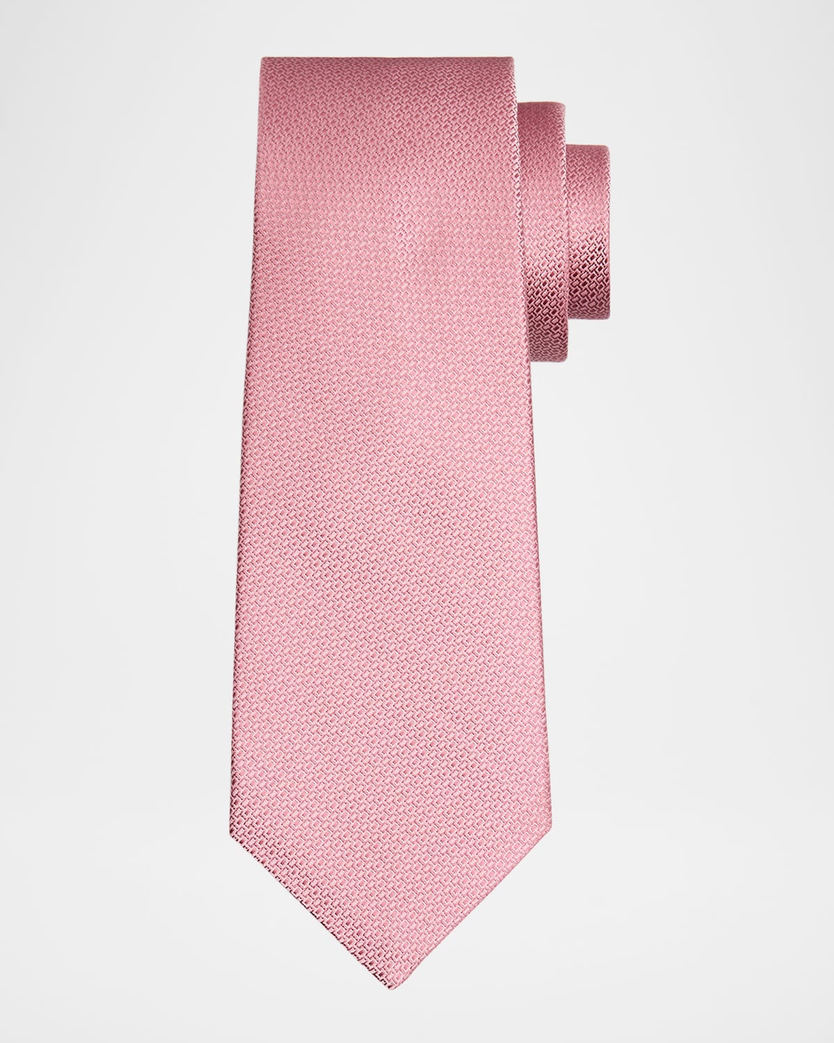 Kiton Men's Silk Tonal Jacquard Seven-fold Tie In Pink