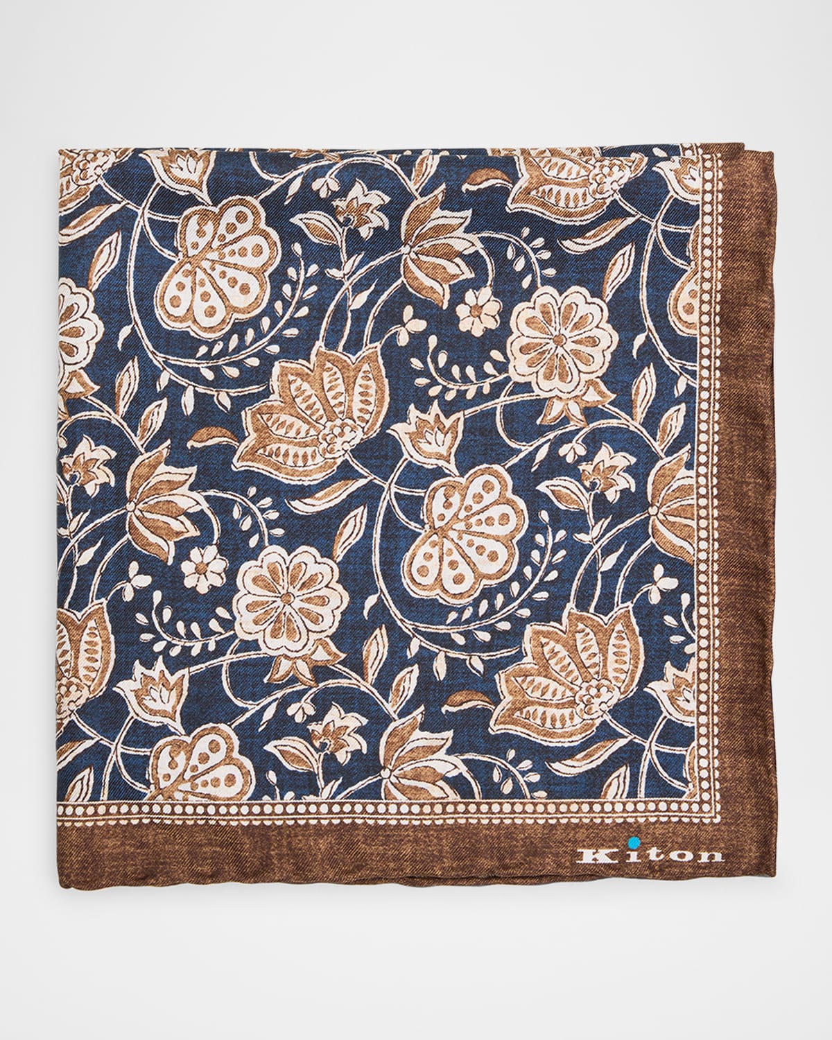 Kiton Men's Silk Floral Pocket Square