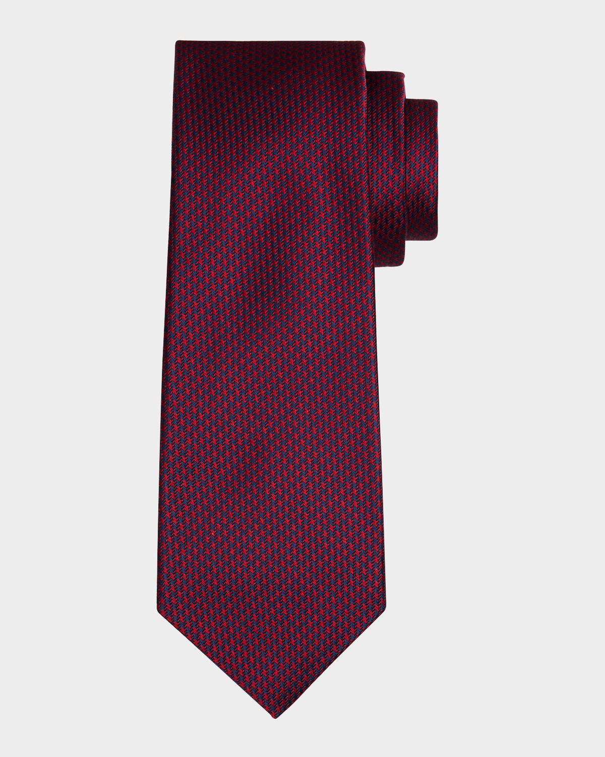 Kiton Men's Silk Micro-Houndstooth Seven-Fold Tie