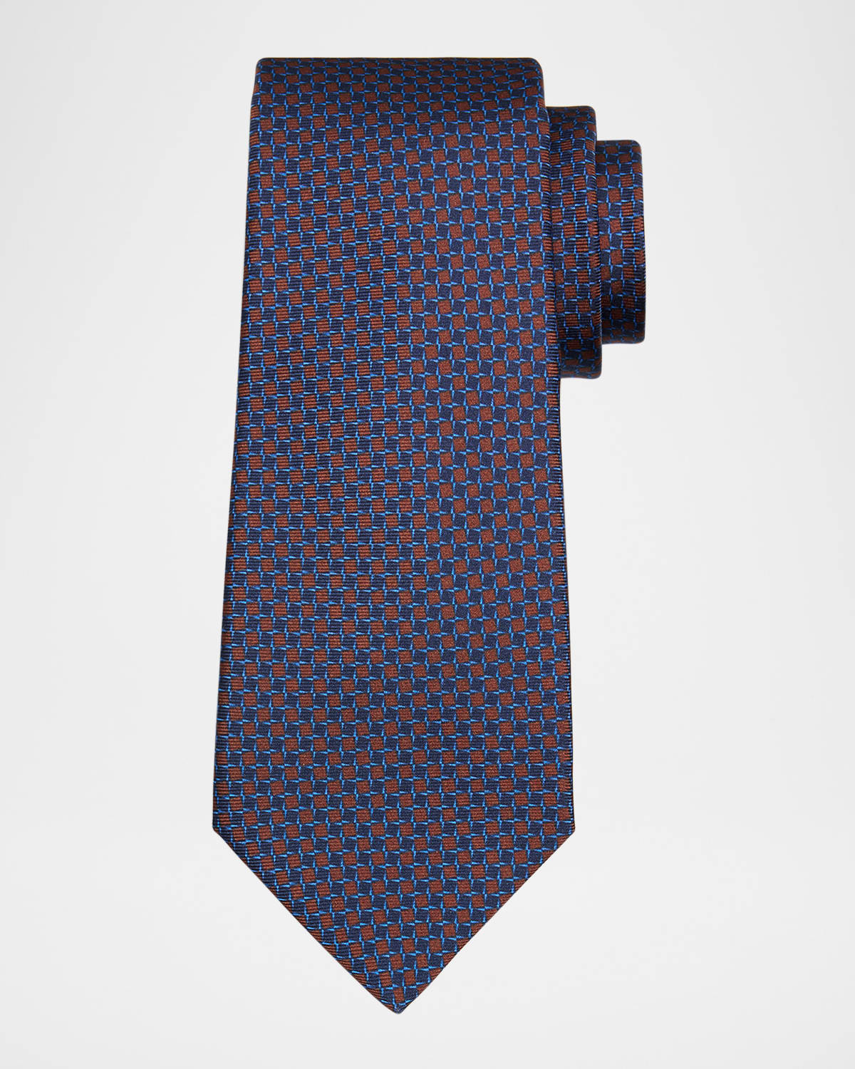 Kiton Men's Silk Small Square Seven-fold Tie In Navy