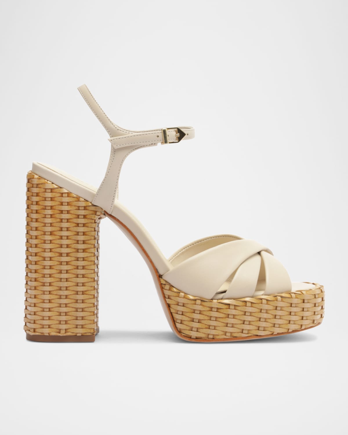 SCHUTZ KEEFA WOVEN-HEEL PLATFORM SANDALS 