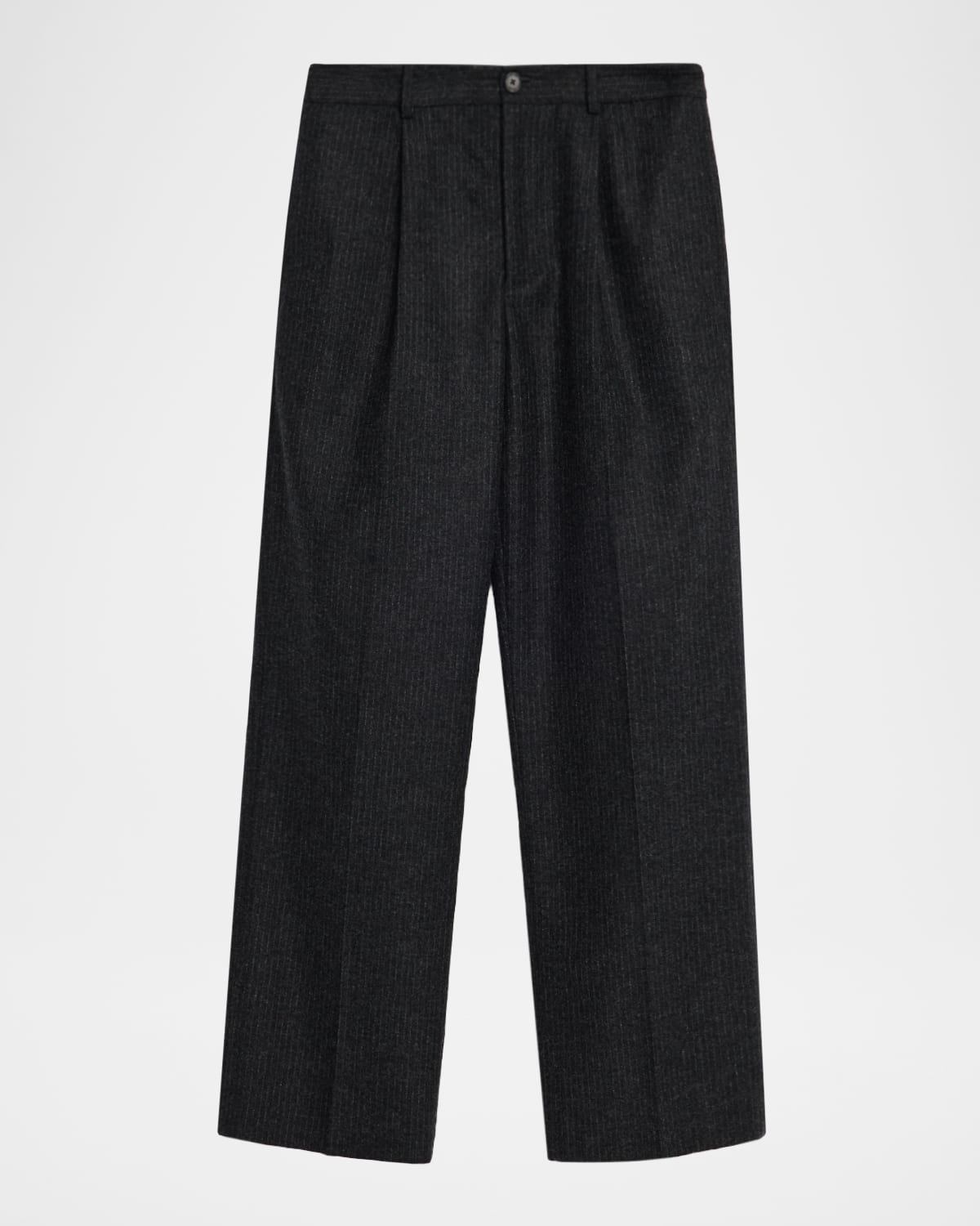 Frame Men's Pinstripe Wide Leg Trousers In Gray