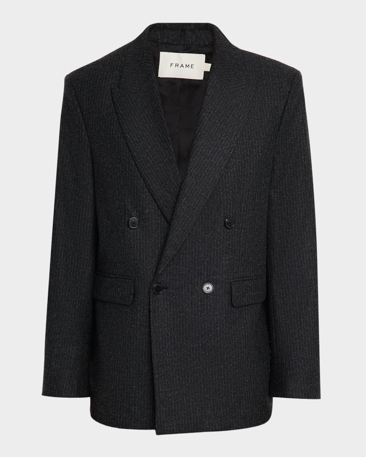 Frame Men's Pinstripe Wool Blazer In Black