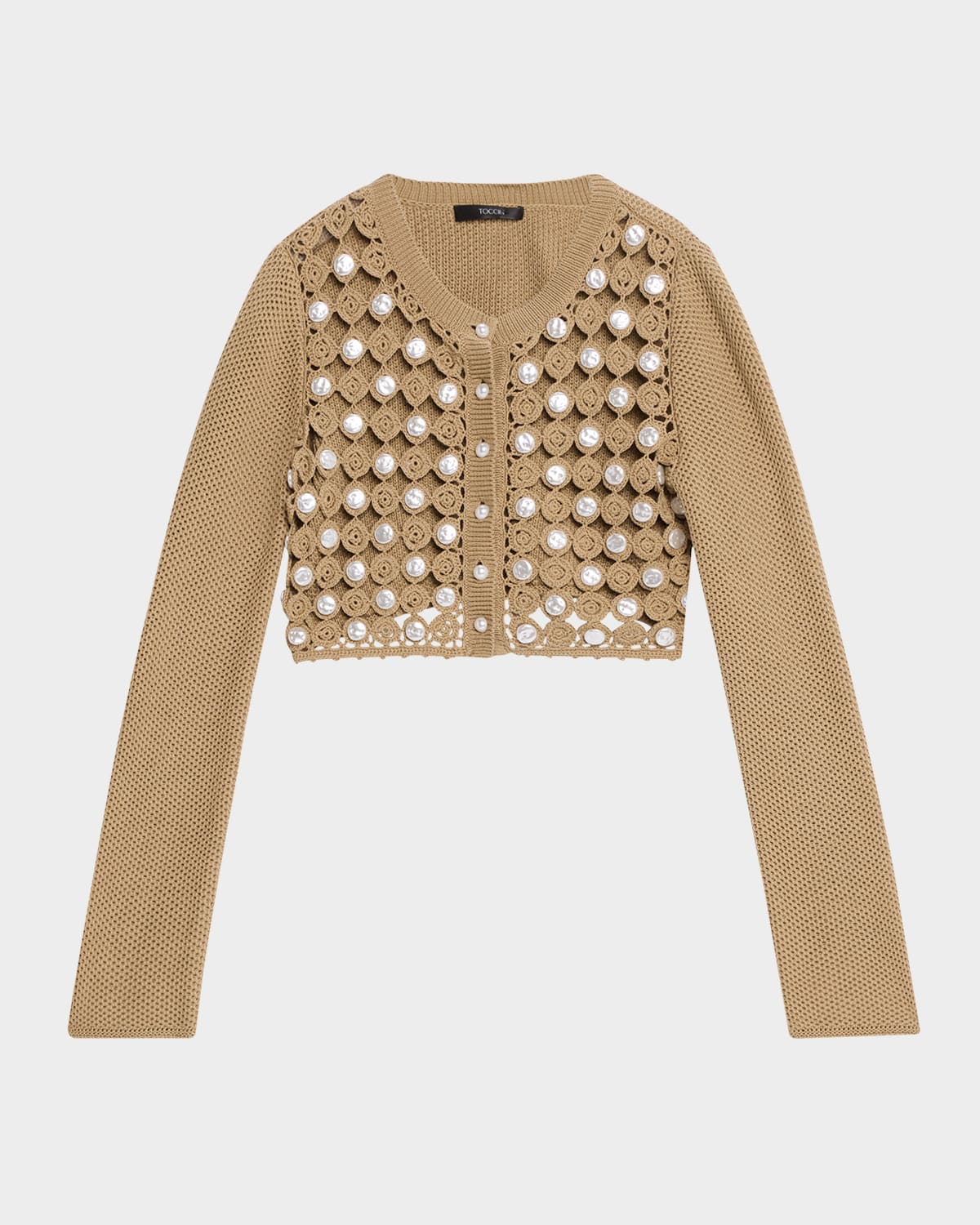 Toccin Noah Open-knit Cropped Cardigan
