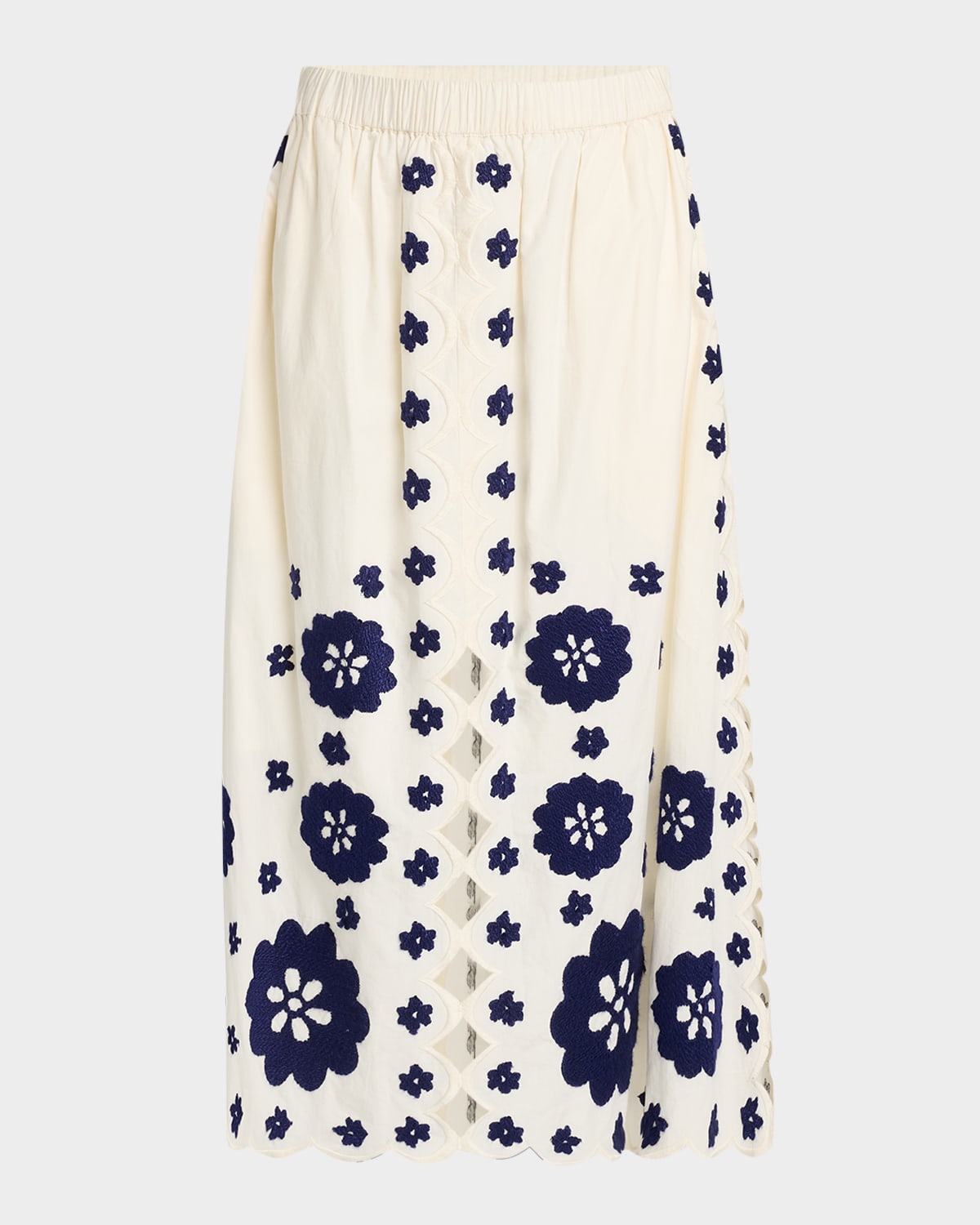 Catrine Embroidered Midi Skirt