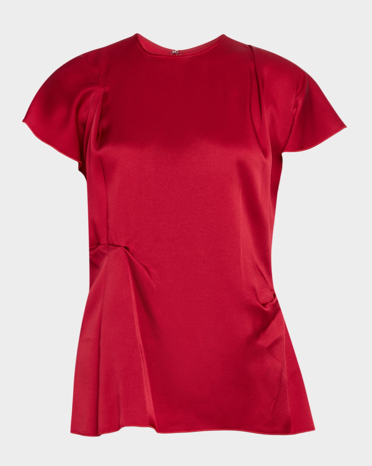 Victoria Beckham Womens Rose Draped Short-sleeves Woven Top In Pink