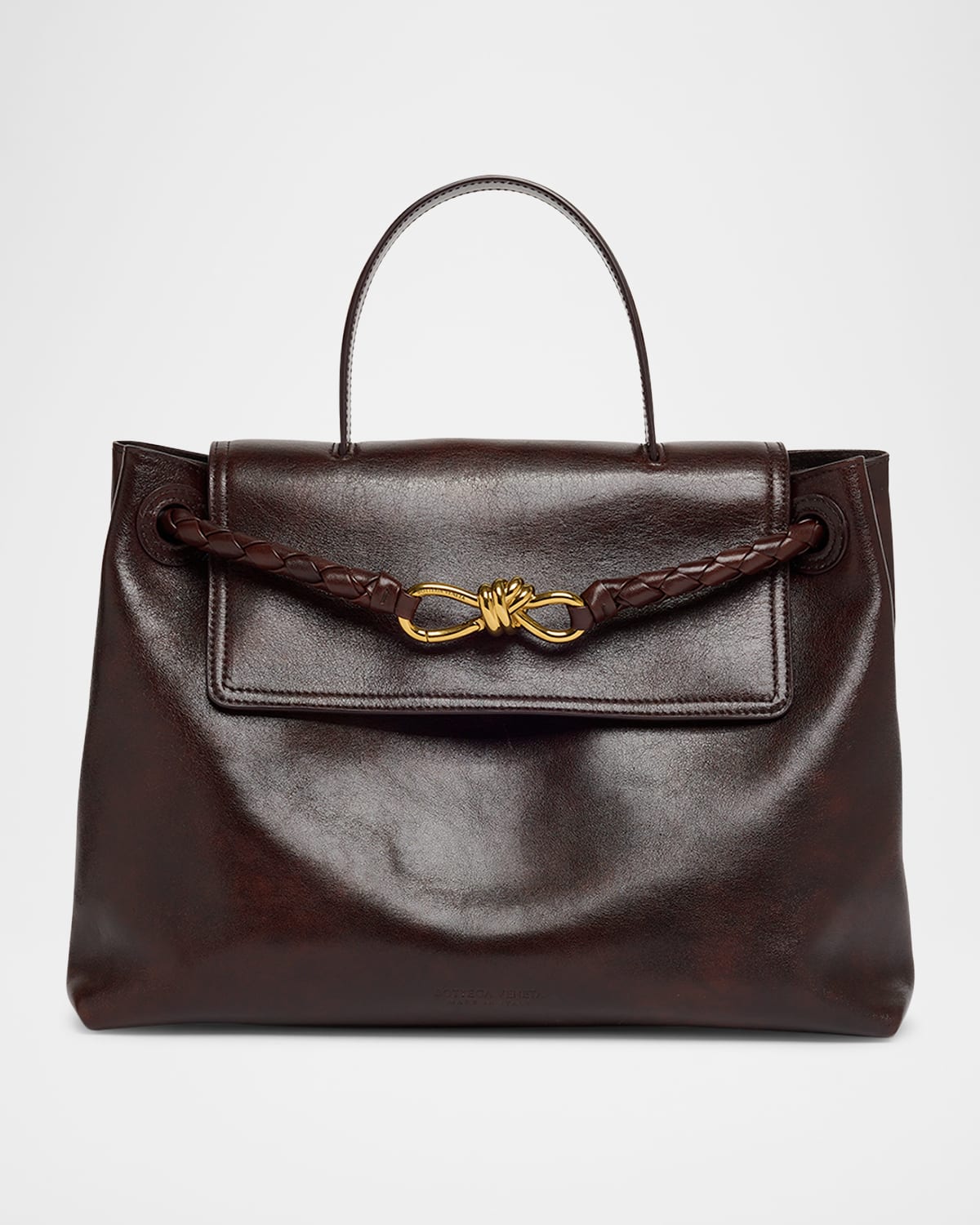 Bottega Veneta Ciao Ciao Medium Distressed Leather Top-handle Bag In Brown