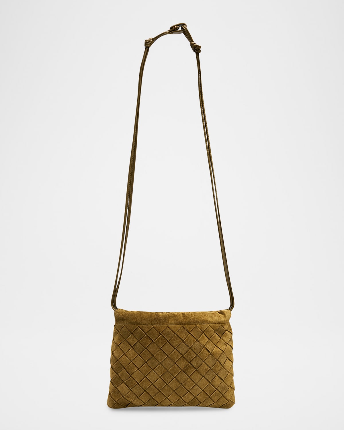 Bottega Veneta Small Suede Pouch Bag In Brown