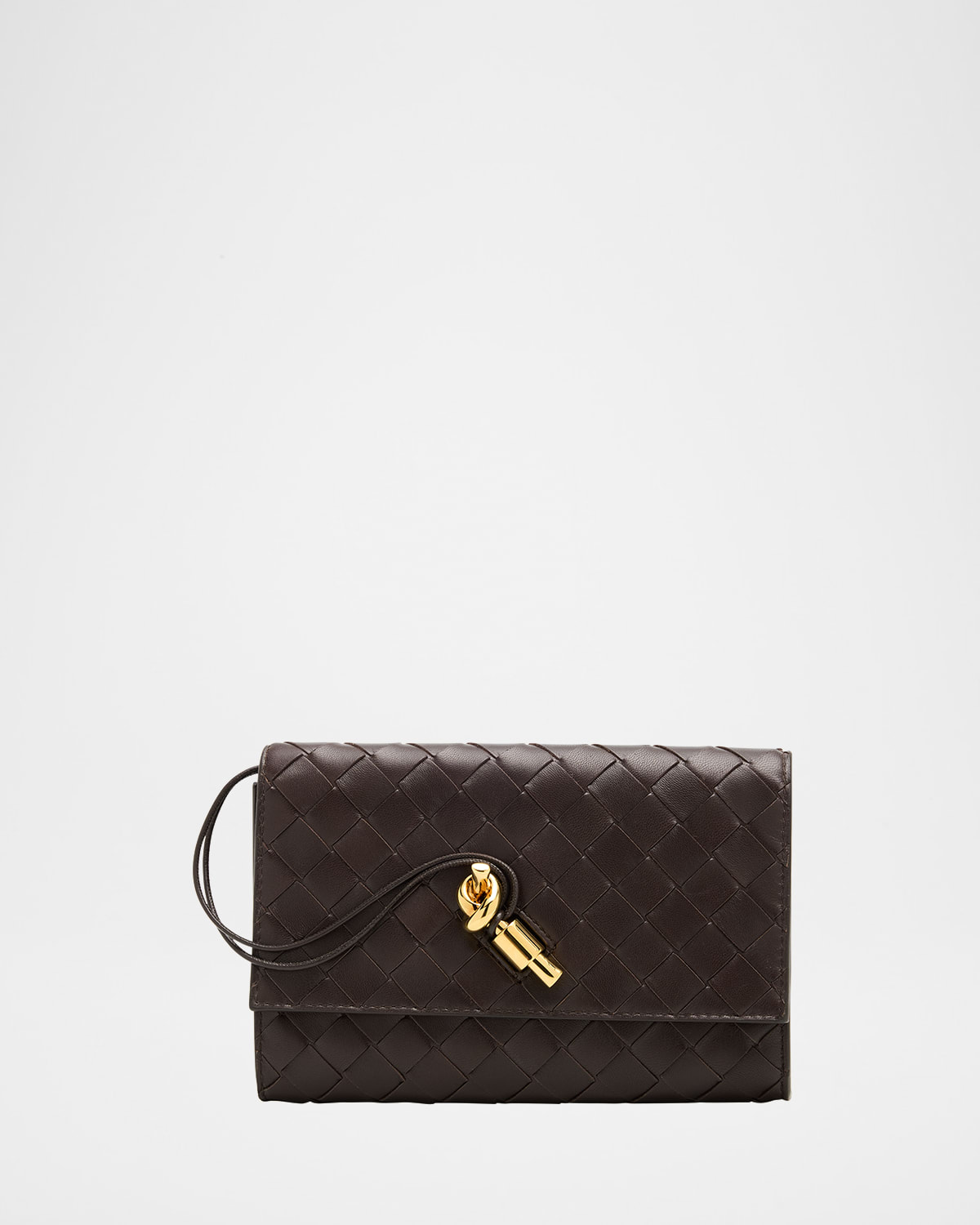 Bottega Veneta Andiamo Metallic Leather Pouch Bag