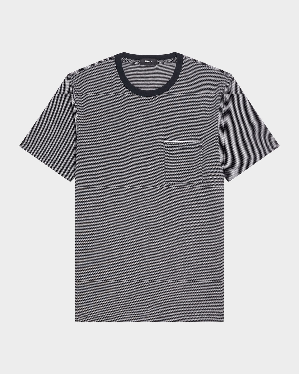 Theory Pique Crew Tee In Gray