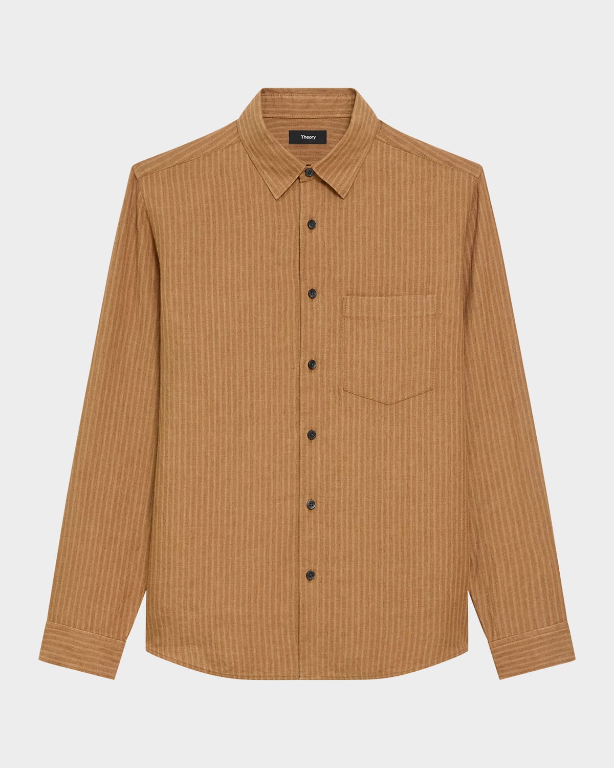 Theory Long Sleeve Button Front Linen Shirt